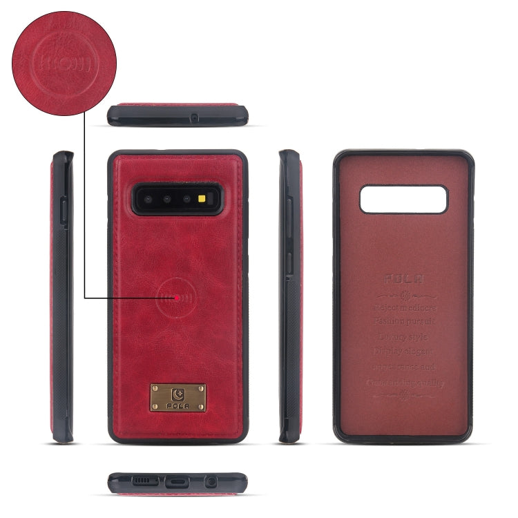 For Samsung Galaxy S10+ Multi-functional Zipper Wallet Leather Phone Case(Red) - Galaxy Phone Cases by buy2fix | Online Shopping UK | buy2fix