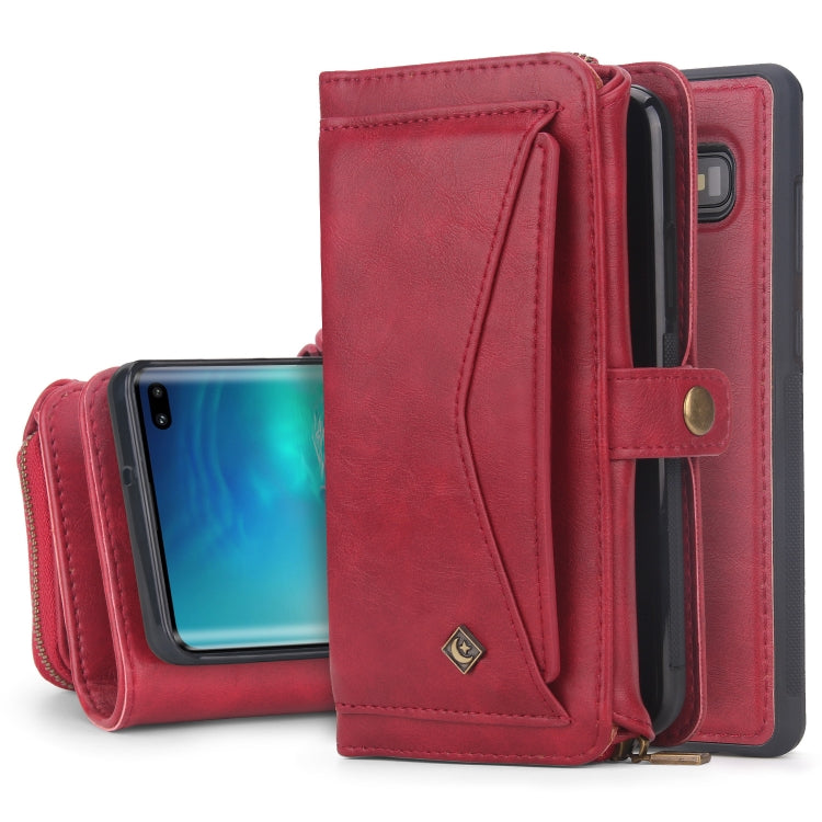 For Samsung Galaxy S10+ Multi-functional Zipper Wallet Leather Phone Case(Red) - Galaxy Phone Cases by buy2fix | Online Shopping UK | buy2fix