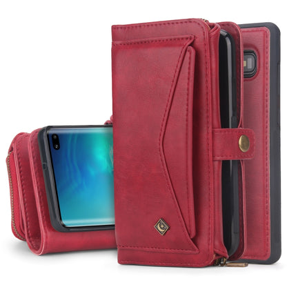 For Samsung Galaxy S10+ Multi-functional Zipper Wallet Leather Phone Case(Red) - Galaxy Phone Cases by buy2fix | Online Shopping UK | buy2fix