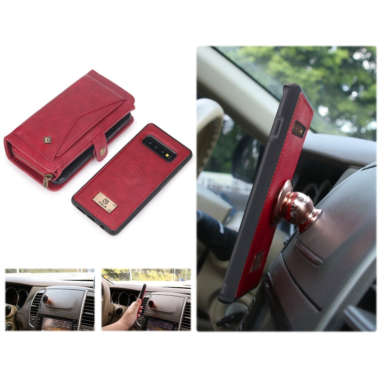 For Samsung Galaxy S10+ Multi-functional Zipper Wallet Leather Phone Case(Red) - Galaxy Phone Cases by buy2fix | Online Shopping UK | buy2fix