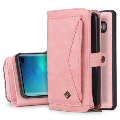 For Samsung Galaxy S10+ Multi-functional Zipper Wallet Leather Phone Case(Pink) - Galaxy Phone Cases by buy2fix | Online Shopping UK | buy2fix