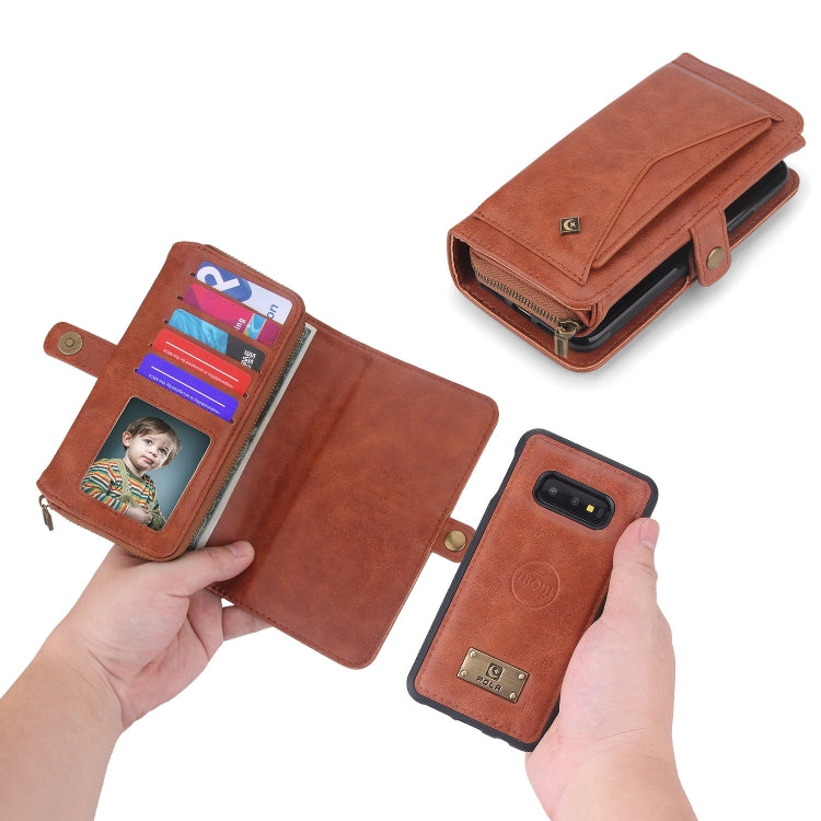 For Samsung Galaxy S10e Multi-functional Zipper Wallet Leather Phone Case(Orange) - Galaxy Phone Cases by buy2fix | Online Shopping UK | buy2fix