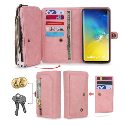 For Samsung Galaxy S10e Multi-functional Zipper Wallet Leather Phone Case(Pink) - Galaxy Phone Cases by buy2fix | Online Shopping UK | buy2fix