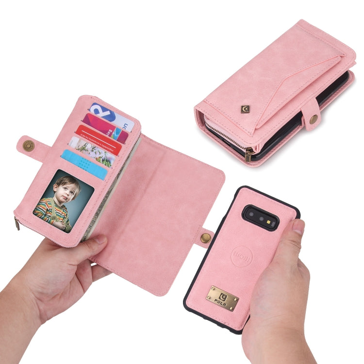 For Samsung Galaxy S10e Multi-functional Zipper Wallet Leather Phone Case(Pink) - Galaxy Phone Cases by buy2fix | Online Shopping UK | buy2fix