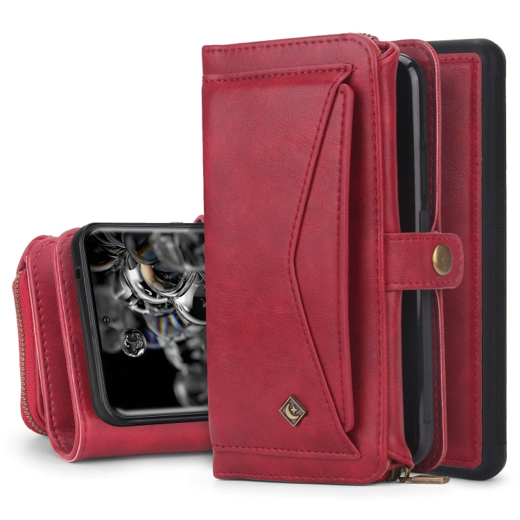 For Samsung  Galaxy S20 Ultra Multi-functional Zipper Wallet Leather Phone Case(Red) - Galaxy Phone Cases by buy2fix | Online Shopping UK | buy2fix