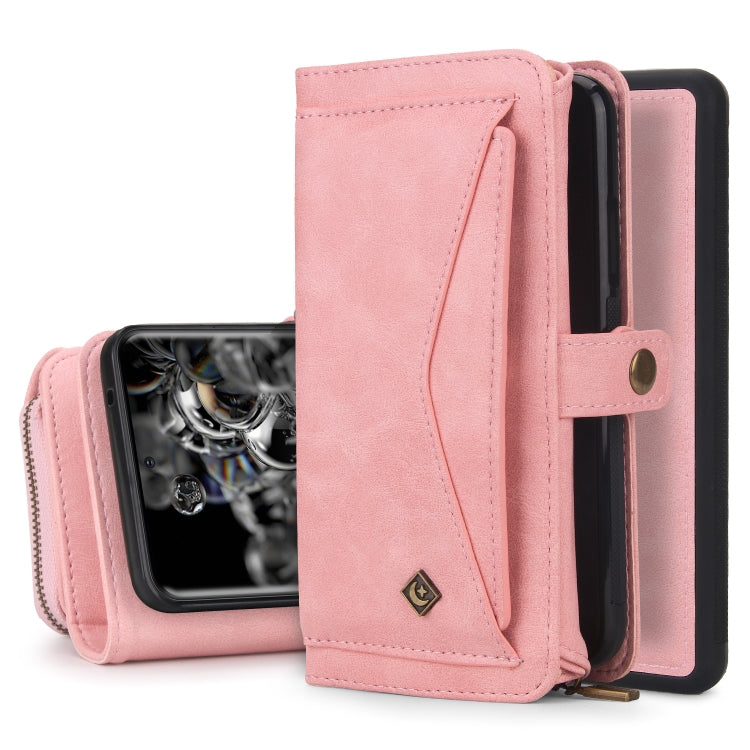 For Samsung  Galaxy S20 Ultra Multi-functional Zipper Wallet Leather Phone Case(Pink) - Galaxy Phone Cases by buy2fix | Online Shopping UK | buy2fix