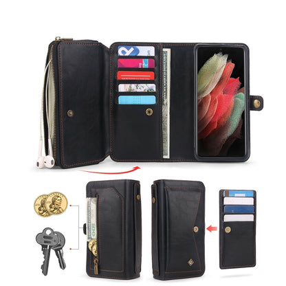 For Samsung Galaxy S23 5G Multi-functional Zipper Wallet Leather Phone Case(Black) - Galaxy Phone Cases by buy2fix | Online Shopping UK | buy2fix