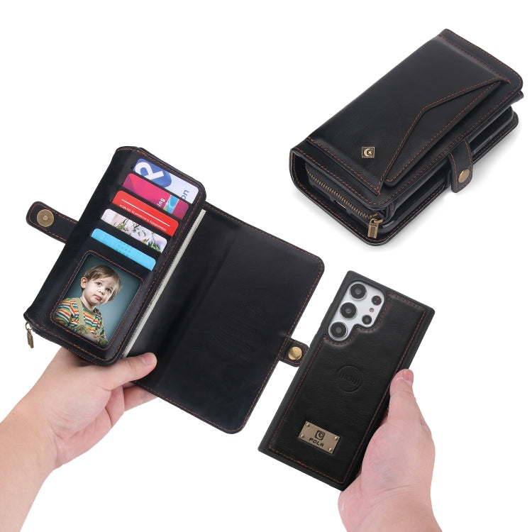 For Samsung Galaxy S23+ 5G Multi-functional Zipper Wallet Leather Phone Case(Black) - Galaxy S23+ 5G Cases by buy2fix | Online Shopping UK | buy2fix