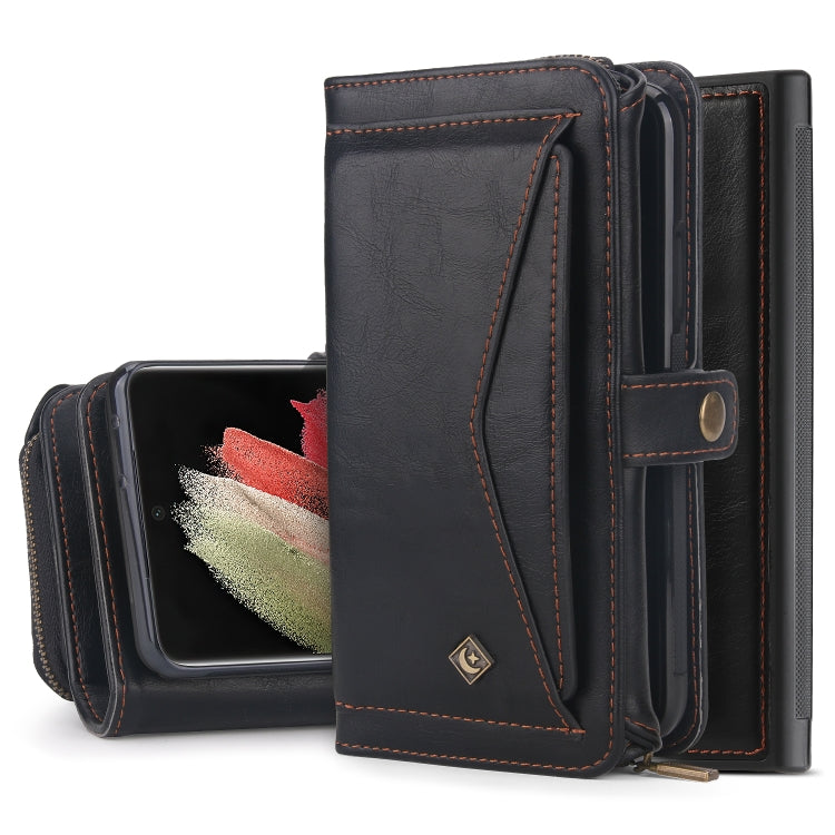 For Samsung Galaxy S23+ 5G Multi-functional Zipper Wallet Leather Phone Case(Black) - Galaxy S23+ 5G Cases by buy2fix | Online Shopping UK | buy2fix