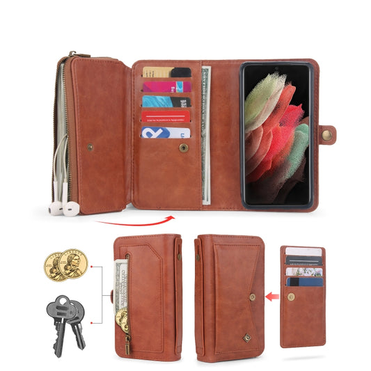For Samsung Galaxy S23+ 5G Multi-functional Zipper Wallet Leather Phone Case(Orange) - Galaxy S23+ 5G Cases by buy2fix | Online Shopping UK | buy2fix