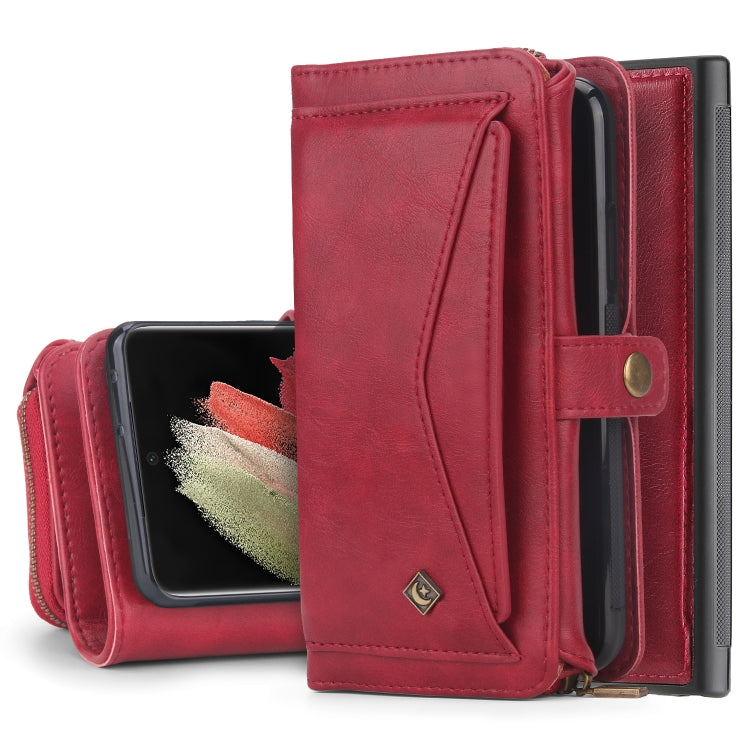 For Samsung Galaxy S23+ 5G Multi-functional Zipper Wallet Leather Phone Case(Red) - Galaxy S23+ 5G Cases by buy2fix | Online Shopping UK | buy2fix