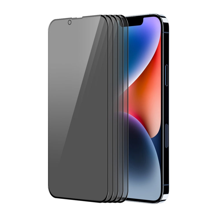 For iPhone 14 5pcs ENKAY Hat-Prince 360 Degree Anti-peeping Privacy Full Screen Tempered Glass Film by ENKAY