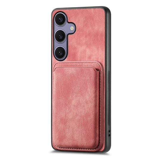 For Samsung Galaxy S25 5G Retro Leather Card Bag Magnetic Phone Case(Pink) by buy2fix
