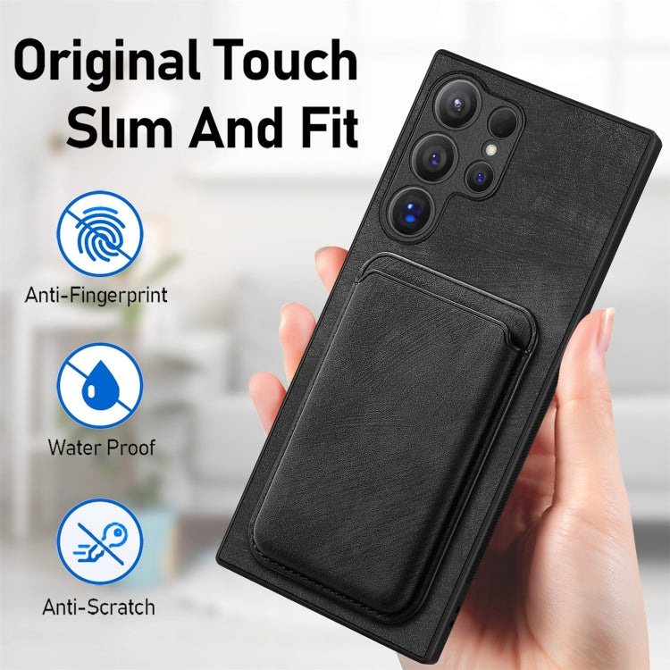 For Samsung Galaxy S25 Ultra 5G Retro Leather Card Bag Magnetic Phone Case(Black) by buy2fix