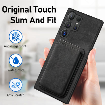 For Samsung Galaxy S25 Ultra 5G Retro Leather Card Bag Magnetic Phone Case(Black) by buy2fix
