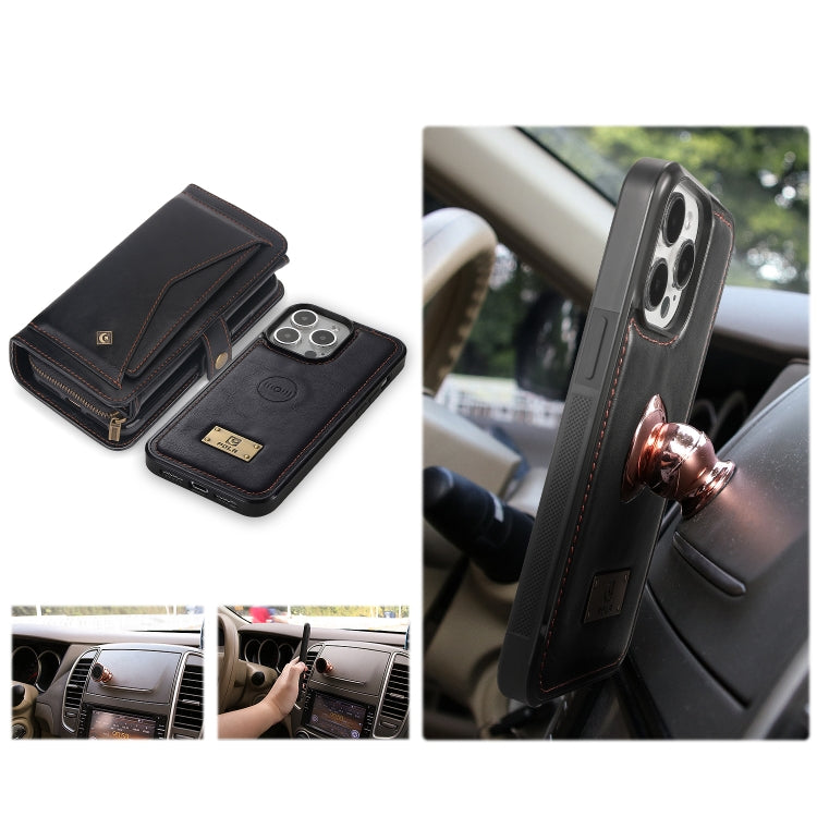 For iPhone 15 Pro Max Multi-functional Zipper Wallet Leather Phone Case(Black) - iPhone 15 Pro Max Cases by buy2fix | Online Shopping UK | buy2fix