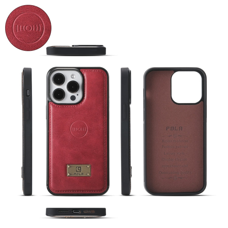 For iPhone 15 Pro Multi-functional Zipper Wallet Leather Phone Case(Red) - iPhone 15 Pro Cases by buy2fix | Online Shopping UK | buy2fix