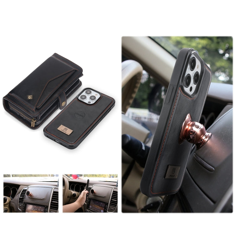 For iPhone 14 Plus Multi-functional Zipper Wallet Leather Phone Case(Black) - iPhone 14 Plus Cases by buy2fix | Online Shopping UK | buy2fix
