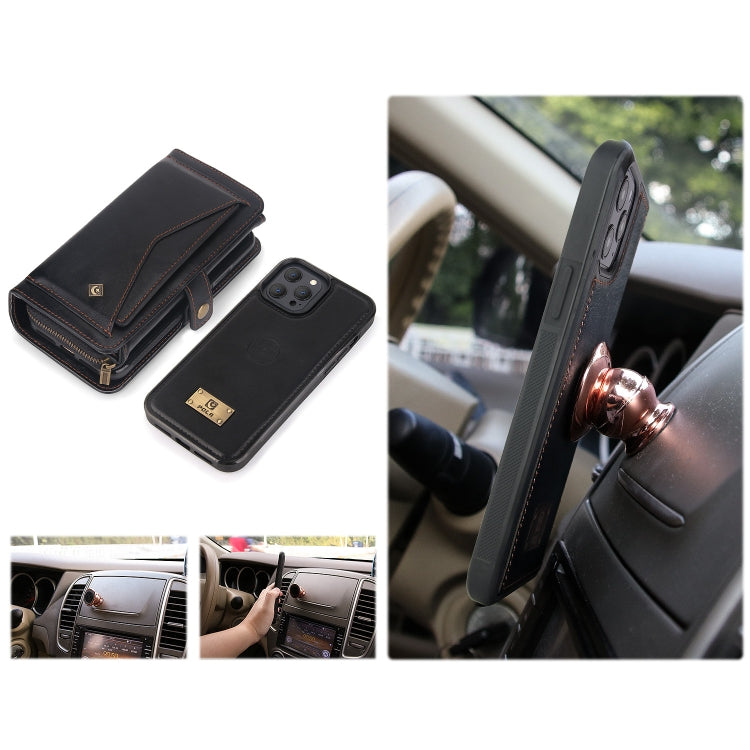 For iPhone 13 Pro Max Multi-functional Zipper Wallet Leather Phone Case(Black) - iPhone 13 Pro Max Cases by buy2fix | Online Shopping UK | buy2fix