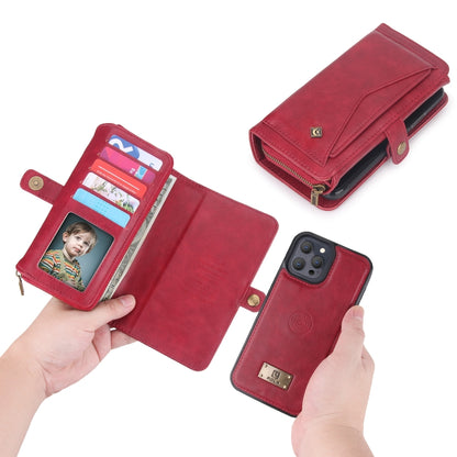 For iPhone 13 mini Multi-functional Zipper Wallet Leather Phone Case(Red) - iPhone 13 mini Cases by buy2fix | Online Shopping UK | buy2fix