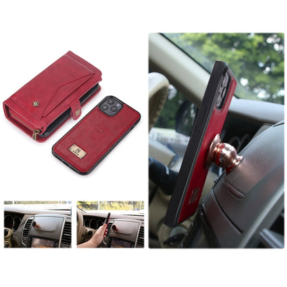 For iPhone 12 Pro Max Multi-functional Zipper Wallet Leather Phone Case(Red) - iPhone 12 Pro Max Cases by buy2fix | Online Shopping UK | buy2fix