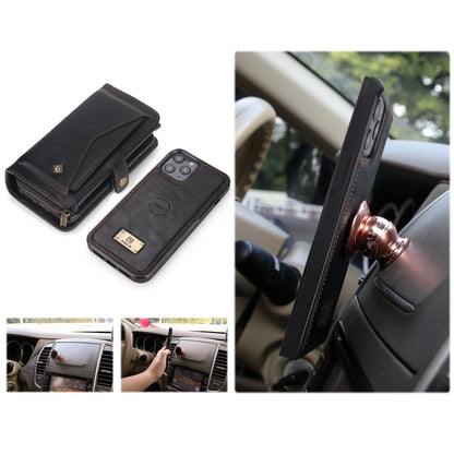 For iPhone 12 Pro Multi-functional Zipper Wallet Leather Phone Case(Black) - iPhone 12 / 12 Pro Cases by buy2fix | Online Shopping UK | buy2fix