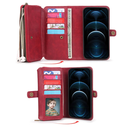 For iPhone 11 Multi-functional Zipper Wallet Leather Phone Case(Red) - iPhone 11 Cases by buy2fix | Online Shopping UK | buy2fix
