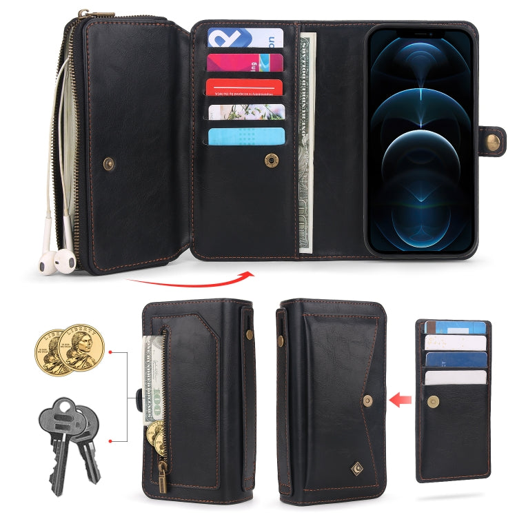 For iPhone 11 Pro Multi-functional Zipper Wallet Leather Phone Case(Black) - iPhone 11 Pro Cases by buy2fix | Online Shopping UK | buy2fix