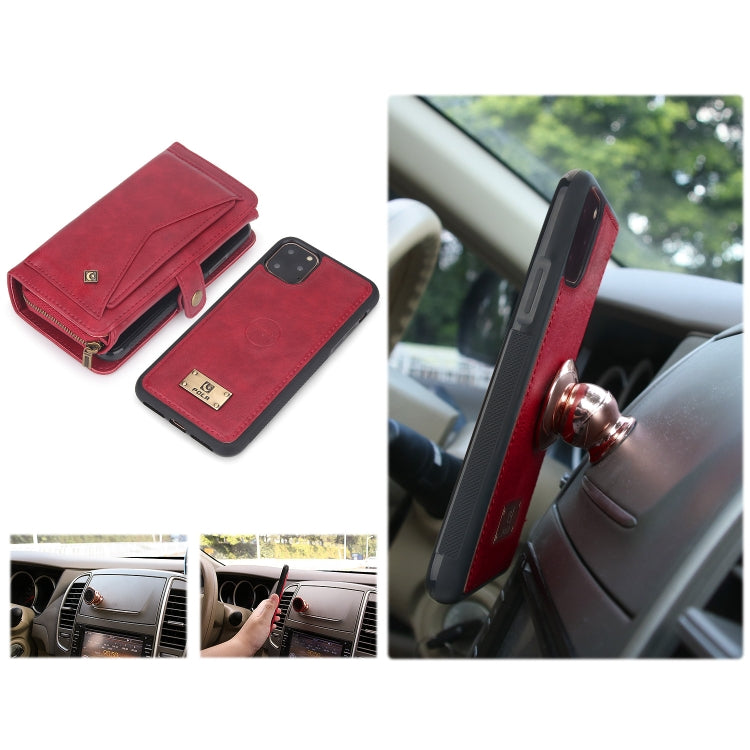 For iPhone 11 Pro Multi-functional Zipper Wallet Leather Phone Case(Red) - iPhone 11 Pro Cases by buy2fix | Online Shopping UK | buy2fix