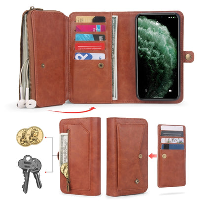 For iPhone 11 Pro Max Multi-functional Zipper Wallet Leather Phone Case(Brown) - iPhone 11 Pro Max Cases by buy2fix | Online Shopping UK | buy2fix