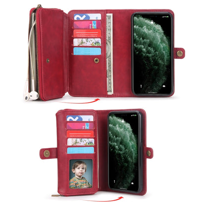 For iPhone 11 Pro Max Multi-functional Zipper Wallet Leather Phone Case(Red) - iPhone 11 Pro Max Cases by buy2fix | Online Shopping UK | buy2fix