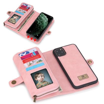 For iPhone 11 Pro Max Multi-functional Zipper Wallet Leather Phone Case(Pink) - iPhone 11 Pro Max Cases by buy2fix | Online Shopping UK | buy2fix