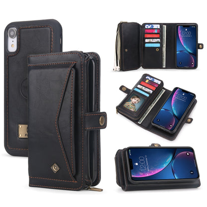 For iPhone XR Multi-functional Zipper Wallet Leather Phone Case(Black) - More iPhone Cases by buy2fix | Online Shopping UK | buy2fix