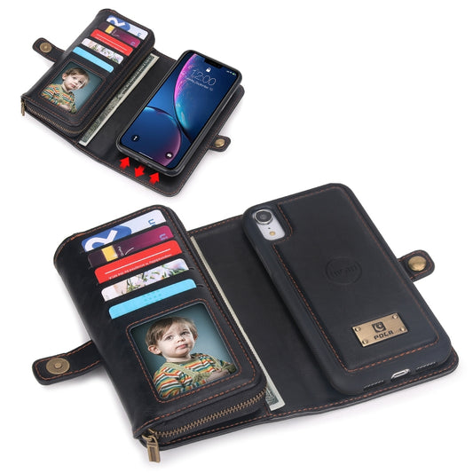 For iPhone XR Multi-functional Zipper Wallet Leather Phone Case(Black) - More iPhone Cases by buy2fix | Online Shopping UK | buy2fix