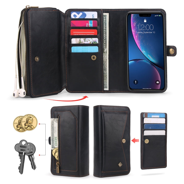 For iPhone XR Multi-functional Zipper Wallet Leather Phone Case(Black) - More iPhone Cases by buy2fix | Online Shopping UK | buy2fix