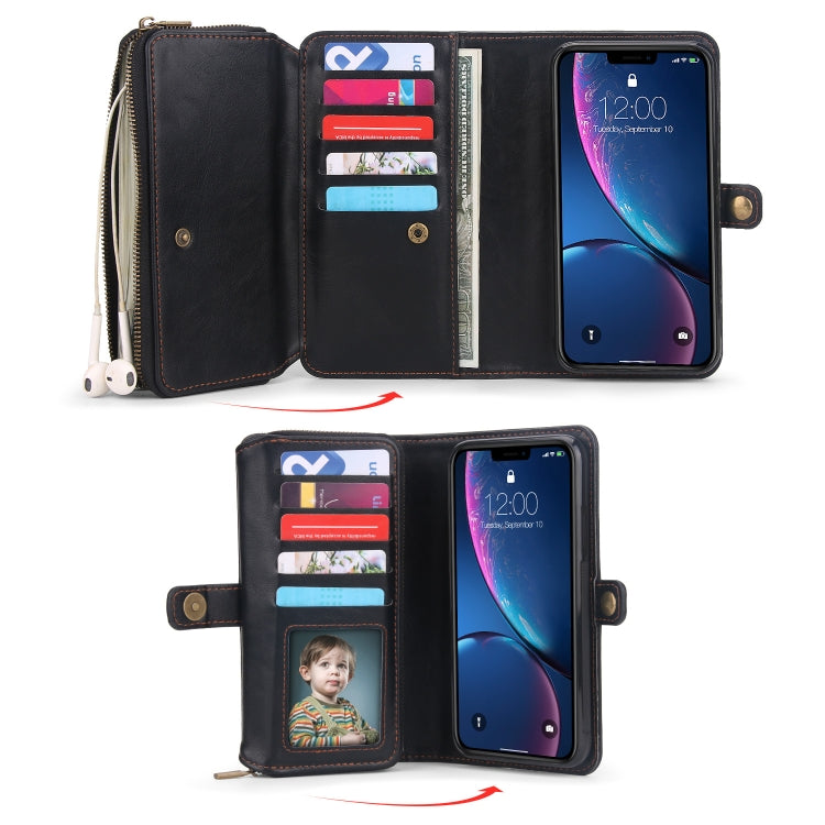 For iPhone XR Multi-functional Zipper Wallet Leather Phone Case(Black) - More iPhone Cases by buy2fix | Online Shopping UK | buy2fix