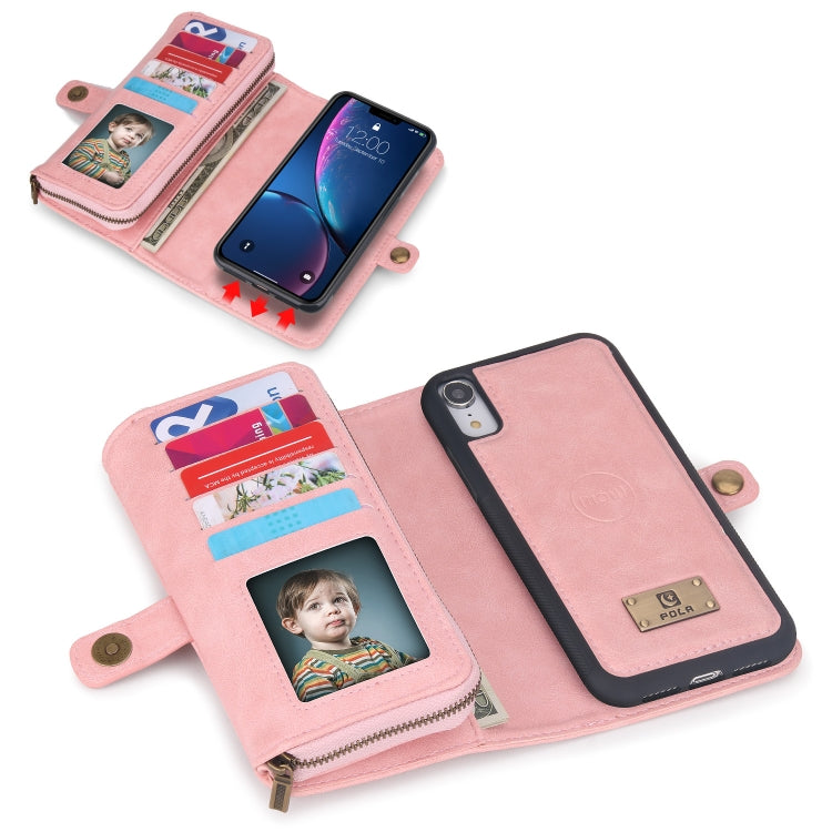 For iPhone XR Multi-functional Zipper Wallet Leather Phone Case(Pink) - More iPhone Cases by buy2fix | Online Shopping UK | buy2fix