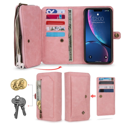 For iPhone XR Multi-functional Zipper Wallet Leather Phone Case(Pink) - More iPhone Cases by buy2fix | Online Shopping UK | buy2fix