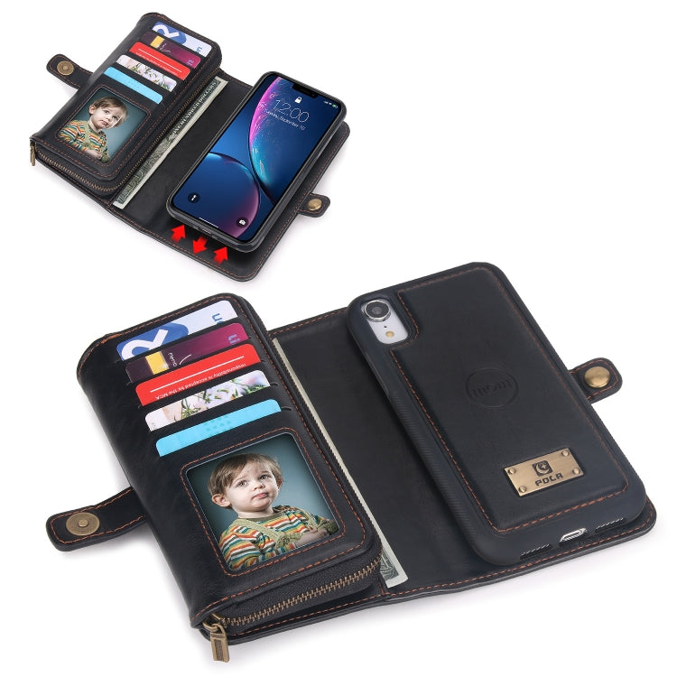 For iPhone XS Max Multi-functional Zipper Wallet Leather Phone Case(Black) - More iPhone Cases by buy2fix | Online Shopping UK | buy2fix