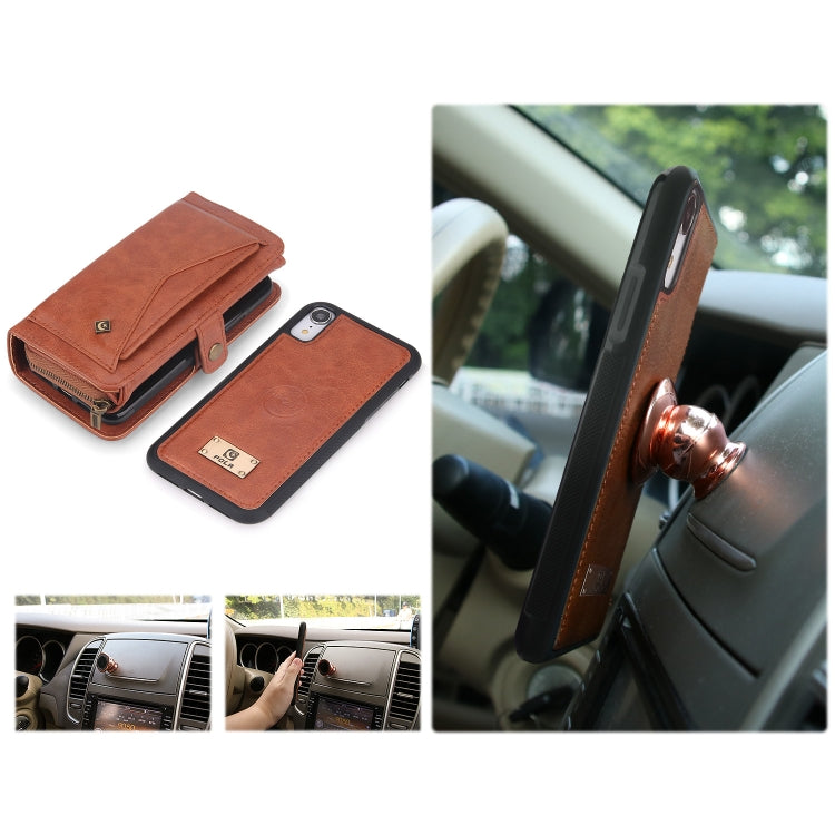 For iPhone XS Max Multi-functional Zipper Wallet Leather Phone Case(Brown) - More iPhone Cases by buy2fix | Online Shopping UK | buy2fix