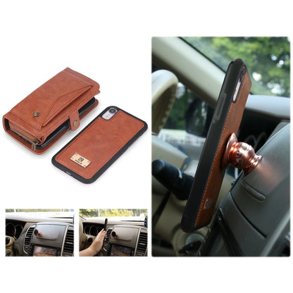 For iPhone XS Max Multi-functional Zipper Wallet Leather Phone Case(Brown) - More iPhone Cases by buy2fix | Online Shopping UK | buy2fix