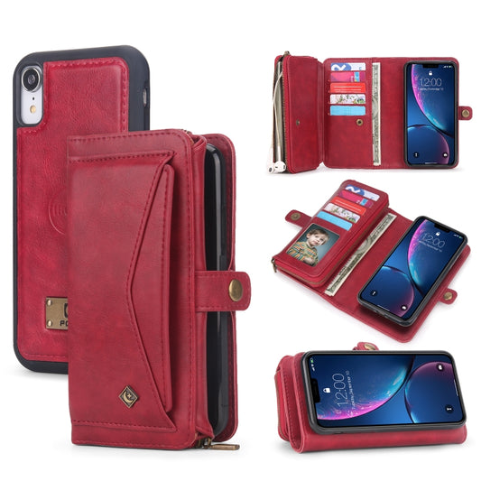 For iPhone XS Max Multi-functional Zipper Wallet Leather Phone Case(Red) - More iPhone Cases by buy2fix | Online Shopping UK | buy2fix