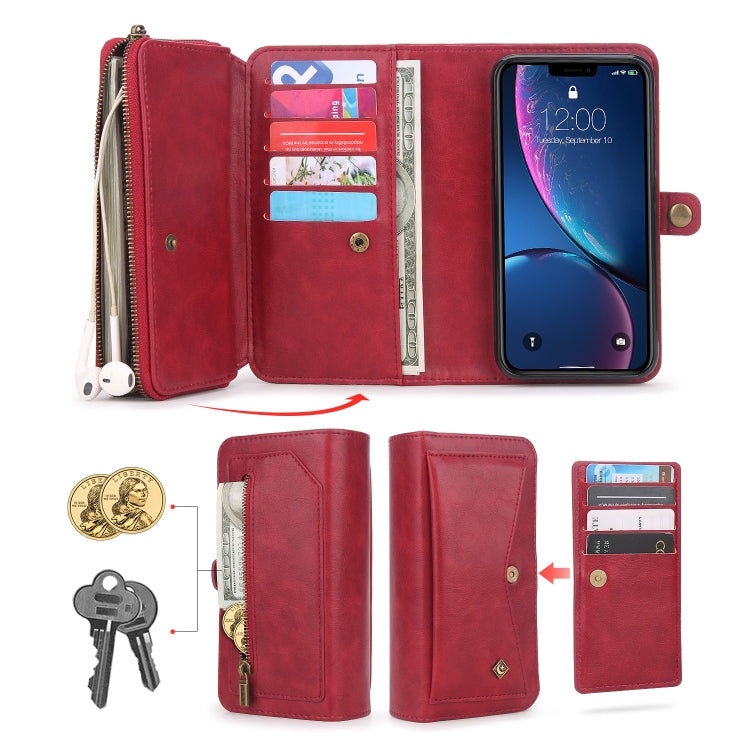 For iPhone XS Max Multi-functional Zipper Wallet Leather Phone Case(Red) - More iPhone Cases by buy2fix | Online Shopping UK | buy2fix