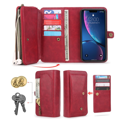 For iPhone XS Max Multi-functional Zipper Wallet Leather Phone Case(Red) - More iPhone Cases by buy2fix | Online Shopping UK | buy2fix