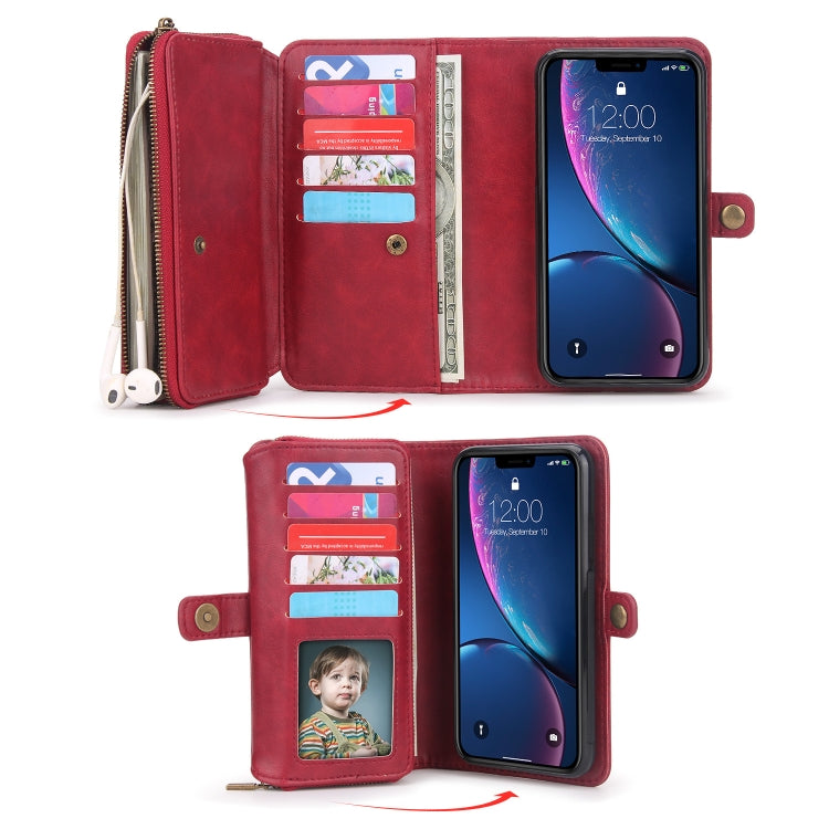 For iPhone XS Max Multi-functional Zipper Wallet Leather Phone Case(Red) - More iPhone Cases by buy2fix | Online Shopping UK | buy2fix