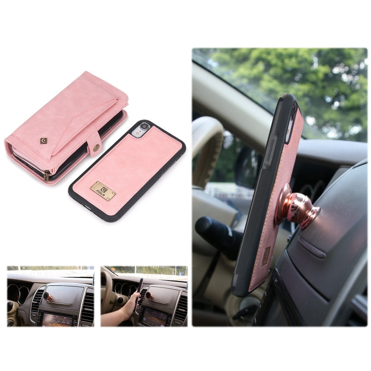 For iPhone XS Max Multi-functional Zipper Wallet Leather Phone Case(Pink) - More iPhone Cases by buy2fix | Online Shopping UK | buy2fix