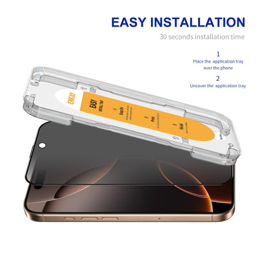For iPhone 16 Pro Max ENKAY Easy Install Anti-peeping Privacy Full Screen Tempered Glass Film by ENKAY