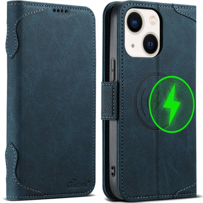 For iPhone 13 SUTENI J07 Multifunctional Horizontal Flip Magsafe Leather Phone Case(Blue) - iPhone 13 Cases by Suteni | Online Shopping UK | buy2fix