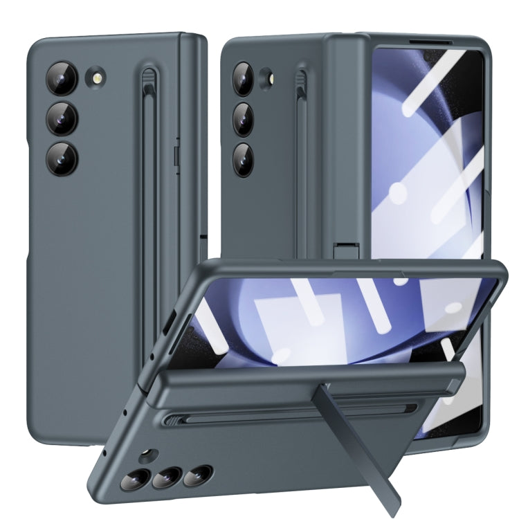 For Samsung Galaxy Z Fold5 5G Long Chi Grain Leather Shockproof Phone Case, No Pen(Green) - Galaxy Z Fold5 Cases by buy2fix | Online Shopping UK | buy2fix