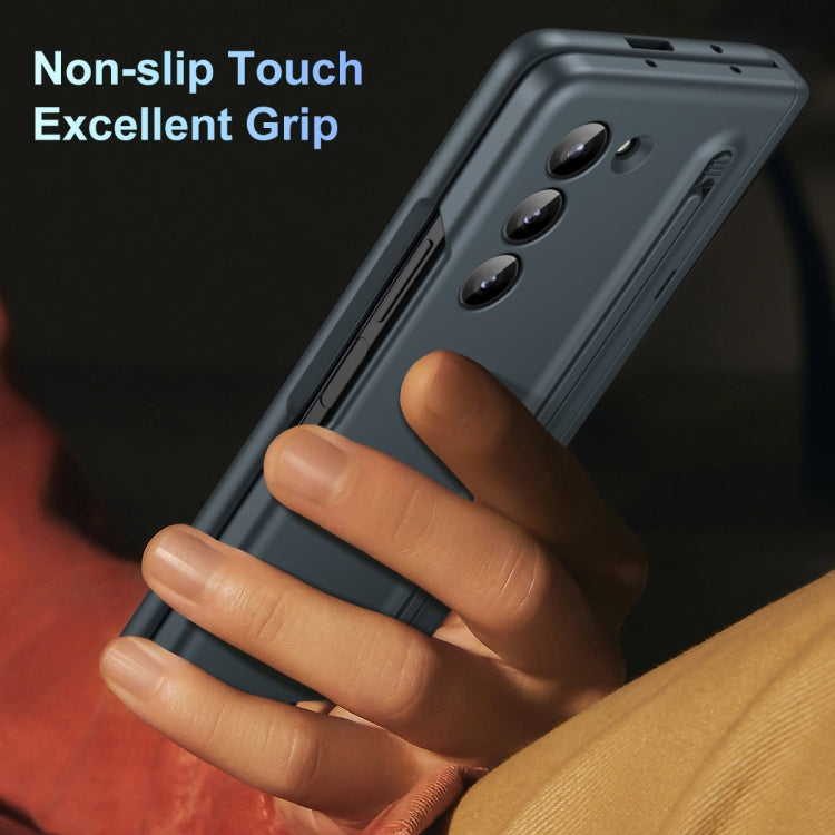 For Samsung Galaxy Z Fold5 5G Long Chi Grain Leather Shockproof Phone Case, No Pen(Green) - Galaxy Z Fold5 Cases by buy2fix | Online Shopping UK | buy2fix